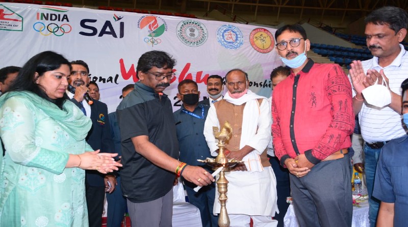 रांची: सब जूनियर नेशनल वुशु चैंपियनशिप के उद्घाटन में पहुंचे सीएम हेमंत सोरेन